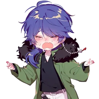 😭 anime, chibi, crying, cartoon, character telegram sticker