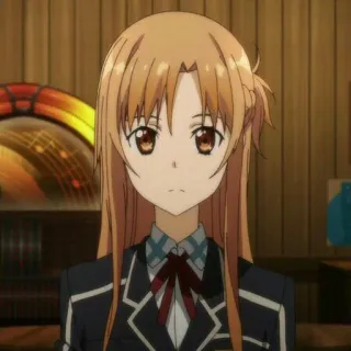 🧡 Asuna Yuuki Sword Art Online 애니메이션, 캐릭터, 아스나, 소드 아트 온라인, 소녀, 교복 telegram sticker