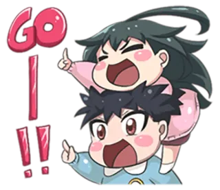🏃 GO!! cheer, encouragement, go, anime, cartoon, support, excitement telegram sticker