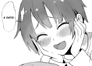 😳 A DATE! アニメ, マンガ, デート, 可愛い, 幸せ, 照れる, 女の子 whatsapp sticker