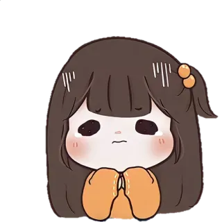 🎐 dễ thương, hoạt hình, buồn, chibi, khóc, van xin telegram sticker