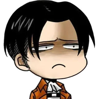 🙁 Levi Ackerman Attack on Titan anime, chibi, sticker, levi, attack on titan, fanart telegram sticker