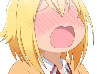😳 anime, girl, cartoon, yawning, sleepy, blushing, expression telegram sticker