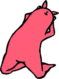 😊 tier, rosa, niedlich, cartoon, kawaii, illustration, sticker whatsapp sticker