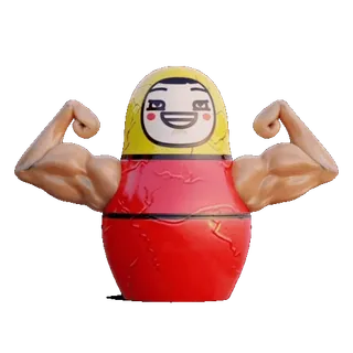 💪 matrioska, boneca, músculos, forte, engraçado, meme telegram sticker
