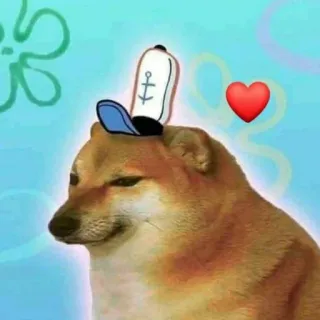 🐗 doge, dog, meme, spongebob, anchor, love, heart telegram sticker