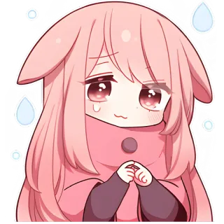 🥲 Anime, Mangá, Kawaii, Menina, Fofo, Triste whatsapp sticker