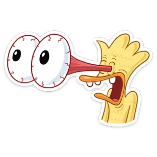 😰 Dibujo animado, Pato, Ojos, Divertido, Ojos saltones, Expresión, Animación whatsapp sticker