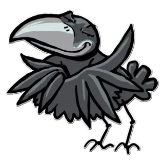 😏 ворона, птица, животное, мультфильм, милый telegram sticker