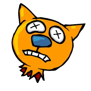 😵 cartoon, cat, dead, illustration, sticker, animal telegram sticker