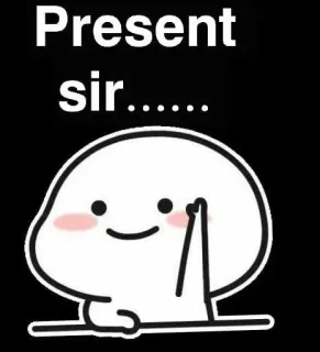 🙋 Present sir...... Dibujo animado, Lindo, Aula, Estudiante, Regalo, Asistencia telegram sticker