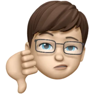 👎 Палец вниз, Дизлайк, Эмодзи, Мужчина, Очки telegram sticker