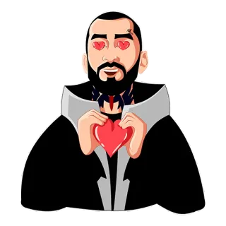 ❤️ love, heart, cartoon, man, romance, affection, valentines day telegram sticker