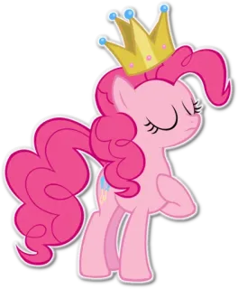 👑 Pinkie Pie My Little Pony rosa, Pony, Krone, Cartoon, süß, Pferd telegram sticker