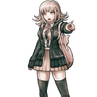 👆 Chiaki Nanami Danganronpa anime, video game, character, girl, cute telegram sticker