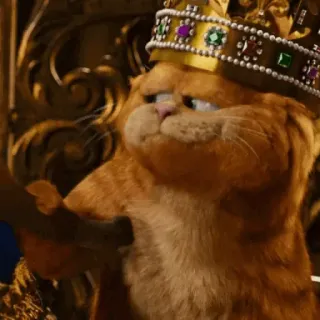 🤣 Garfield Garfield, king, crown, cat telegram sticker