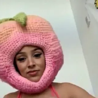 🐚 pêche, chapeau, crochet, portrait, femme, tricot telegram sticker