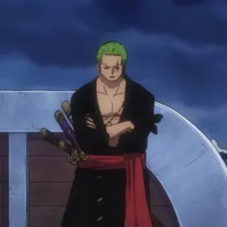 😴 Zoro One Piece Anime, Spade, Cicatriz, Pirata telegram sticker
