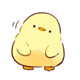 😶 chick, bird, animal, cute, yellow, kawaii, cartoon whatsapp sticker