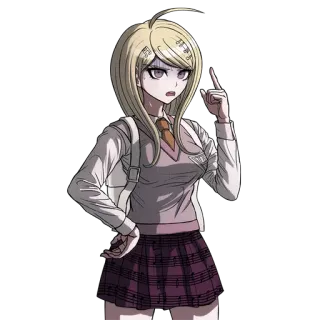 😨 Kaede Akamatsu Danganronpa V3: Killing Harmony Аниме, Видеоигра, Школьная форма, Светлые волосы, Персонаж, Danganronpa telegram sticker