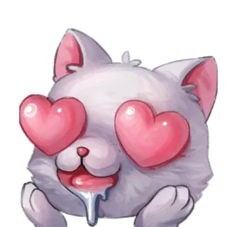 😍 cat, heart eyes, love, cute, animal, emoji, kawaii telegram sticker