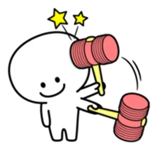 😣 Мультфильм, Молоток, Киянка, Веселый, Наклейка telegram sticker