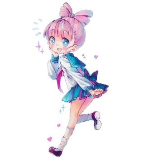 😍 アニメガール, かわいい, 制服, ピンク髪, 可愛い, マンガ telegram sticker