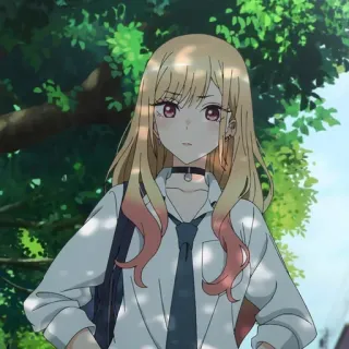 ❤️ Marin Kitagawa My Dress-Up Darling Anime, Fille, Uniforme scolaire, Mignon, Personnage, Portrait whatsapp sticker