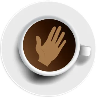 🤚 coffee, hand, drink, mug, cup, beverage telegram sticker
