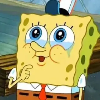 😃 SpongeBob SquarePants мультфильм, Спанч Боб, плачущий, квадратные штаны, персонаж telegram sticker