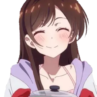 😊 Chizuru Mizuhara Rent-A-Girlfriend anime, cute, girl, cooking, chizuru mizuhara, rent-a-girlfriend, cartoon telegram sticker