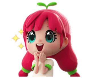 😍 mignon, dessin animé, personnage, animé, paillettes, joyeux whatsapp sticker