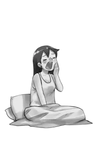 🥱 assonnato, sbadiglio, cartone animato, letto, stanco, mattina telegram sticker