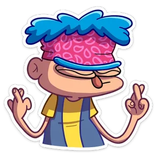 🤞 dessin animé, personnage, croiser les doigts, bonne chance, espoir, voeu, art telegram sticker