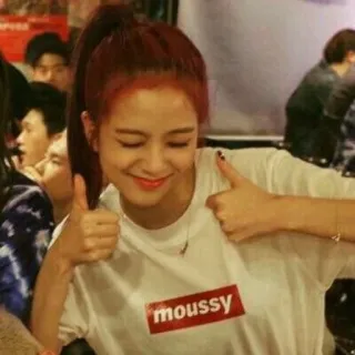❣ moussy woman, thumbs up, moussy, t-shirt telegram sticker