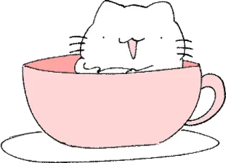 👤 Katze, Tasse, Tee, Kawaii, Süß, Kätzchen, Tier whatsapp sticker