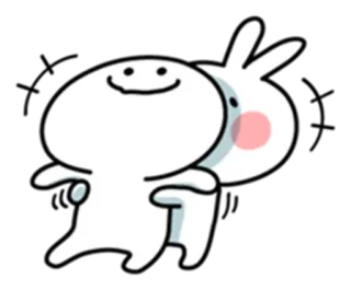 👯 Мультфильм, Милый, Белый, Персонаж, Иллюстрация telegram sticker