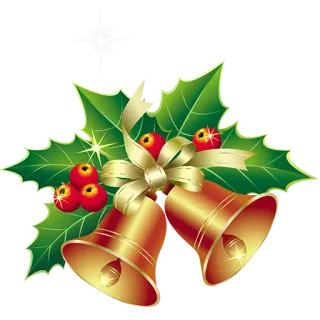 🎅 クリスマス, ベル, ヒイラギ, 冬, ホリデー, 装飾 telegram sticker