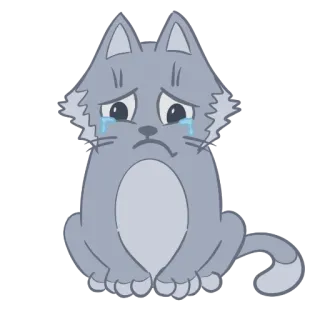 😭 Katze, weinen, traurig, Emoji, Cartoon, Aufkleber whatsapp sticker
