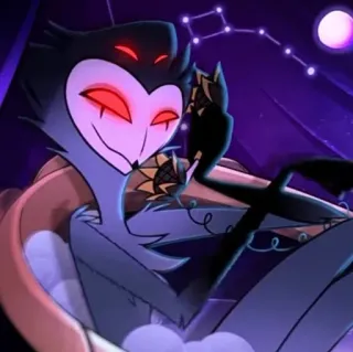 🌠 Stolas Helluva Boss Helluva Boss, Stolas, Cartoon, Dämon, Eule, Anthropomorph, Vogel telegram sticker