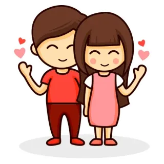 ❤️ coppia, amore, cuori, cartoni animati, carino, relazione telegram sticker