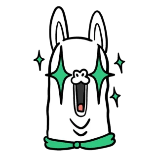 🤩 lhama, animal, desenho animado, brilho, fofo, engraçado whatsapp sticker