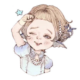 😉 漫画, 女の子, 可愛い, ユニーク, ちび, キャラクター, イラスト telegram sticker