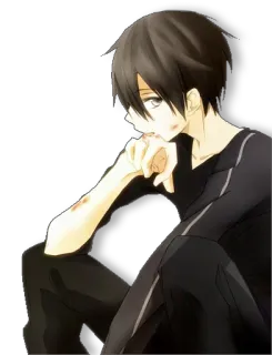 😒 anime, manga, character, emo, sad, pensive telegram sticker