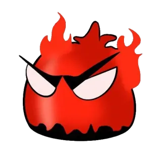 😡 fuego, enojado, rojo, dibujos animados, llamas, monstruo, malvado telegram sticker
