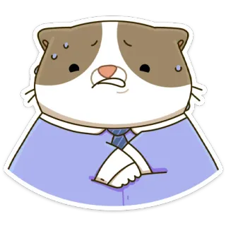 😥 sticker, otter, worried, business, anxious, nervous, cute, cartoon whatsapp sticker