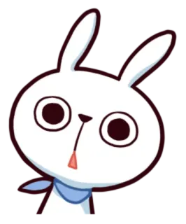 🙄 兔子, 卡通, 可爱, 动物, 白色 telegram sticker