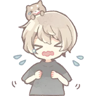 😭 ร้องไห้, อนิเมะ, เศร้า, การ์ตูน, น่ารัก, คาวาอิ telegram sticker