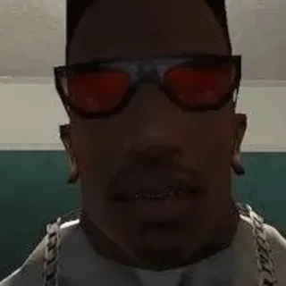 🤓 CJ Grand Theft Auto: San Andreas CJ, Grand Theft Auto, San Andreas, Videojuego, Personaje, Gafas whatsapp sticker