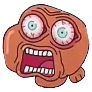 ☠️ visage, expression, fou, bizarre, drôle, dessin animé, mème telegram sticker